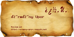 Örmény Upor névjegykártya